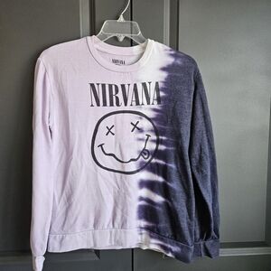 Nirvana Tie Dye‎ Grunge Pullover Band Sweatshirt Sz Med